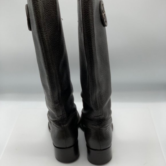 Pre Owned Tory Burch Sz 7.5 Chocolate Brown Keaton Leather Boots - Picture 5 of 7